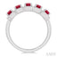 Emerald Shape 5 Gemstone & Halo Diamond Wedding Band