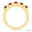 Emerald Shape 5 Gemstone & Halo Diamond Wedding Band