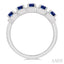 Emerald Shape 5 Gemstone & Halo Diamond Wedding Band