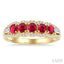 Round Shape 5 Gemstone & Diamond Ring