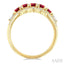 Round Shape 5 Gemstone & Diamond Ring