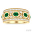 Oval Shape East-West Gemstone & Diamond Band