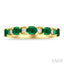 Oval Shape East-West Gemstone & Diamond Band