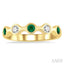 Stackable Bezel Set Gemstone & Diamond Band