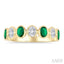 7 Alternate Oval Shape Gemstone & Diamond Fashion Band
