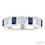 7 Alternate Emerald Shape Gemstone & Diamond Fashion Band