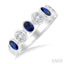7 Alternate Oval Shape Gemstone & Diamond Fashion Band