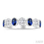 7 Alternate Oval Shape Gemstone & Diamond Fashion Band