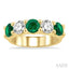 5 Stone Gemstone & Diamond Fashion Band