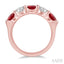 5 Stone Gemstone & Diamond Fashion Band
