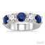 5 Stone Gemstone & Diamond Fashion Band