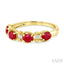 Oval Shape Gemstone & Diamond Fashion Band