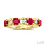Oval Shape Gemstone & Diamond Fashion Band