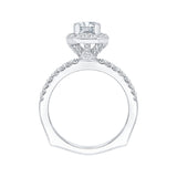 14K White Gold 1/2 ct Diamond Carizza Semi Mount Engagement Ring to Fit Emerald Center