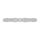 14K White Gold 1/8 ct Diamond Carizza Wedding Band