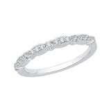 14K White Gold 1/8 ct Diamond Carizza Wedding Band