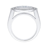 14K White Gold 1/3 ct Diamond Carizza Semi Mount Engagement Ring to Fit Marquise Center