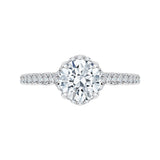 14K White Gold 1/3 ct Diamond Carizza Semi Mount Engagement Ring to Fit Round Center