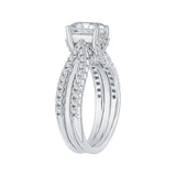 14K White Gold 5/8 ct Diamond Carizza Semi Mount Engagement Ring to Fit Emerald Center