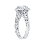 14K White Gold 5/8 ct Diamond Carizza Semi Mount Engagement Ring to Fit Oval Center