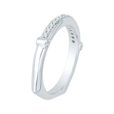 14K White Gold 1/5 ct Diamond Carizza Wedding Band