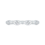 14K White Gold 1/10 ct Diamond Carizza Wedding Band