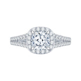 14K White Gold 5/8 ct Diamond Carizza Semi Mount Engagement Ring to Fit Princess Center