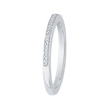 14K White Gold 1/8 ct Half Diamond Carizza Wedding band