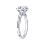 14K White Gold Diamond Carizza Semi Mount Engagement Ring Fit Round Center