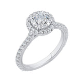 14K White Gold 1/2 ct Diamond Carizza Semi Mount Engagement Ring Fit Round Center