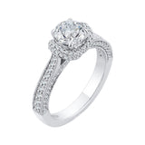 14K White Gold 5/8 ct Diamond Carizza Semi Mount Engagement Ring Fit Round Center