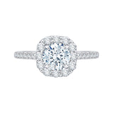14K White Gold 5/8 ct Diamond Carizza Semi Mount Engagement Ring Fit Round Center