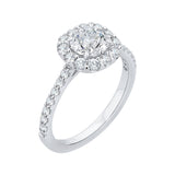 14K White Gold 5/8 ct Diamond Carizza Semi Mount Engagement Ring Fit Round Center