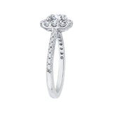14K White Gold 5/8 ct Diamond Carizza Semi Mount Engagement Ring Fit Round Center