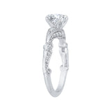 14K White Gold 1/2 ct Diamond Carizza Semi Mount Engagement Ring Fit Round Center
