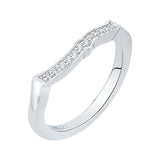 14K White Gold 1/10 ct Diamond Carizza Wedding band