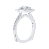 14K White Gold 1/4 ct Diamond Carizza Semi Mount Engagement Ring to Fit Round Center