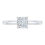 14K White Gold Carizza Semi Mount Engagement Ring to Fit Princess Center