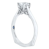 14K White Gold Carizza Semi Mount Engagement Ring to Fit Princess Center