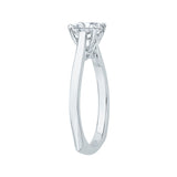 14K White Gold Carizza Semi Mount Engagement Ring to Fit Princess Center