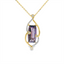 Amethyst & Diamond Swirl Pendant