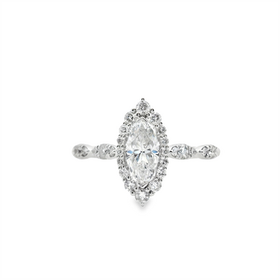 Marquise Diamond Halo Engagement Ring