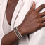 Bujukan Sterling Silver Black Spinel Bangle Bracelet
