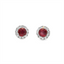 Ruby & Diamond Halo Stud Earrings