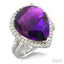 Pear Shape Gemstone & Halo Diamond Ring