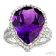 Pear Shape Gemstone & Halo Diamond Ring