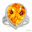 Pear Shape Gemstone & Halo Diamond Ring