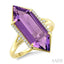Hexagon Shape Gemstone & Diamond Ring