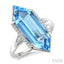 Hexagon Shape Gemstone & Diamond Ring