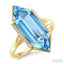 Hexagon Shape Gemstone & Diamond Ring